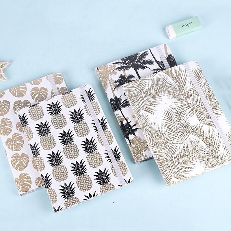 

1pack Leaf Print Cover Random Notebook, Multicolor