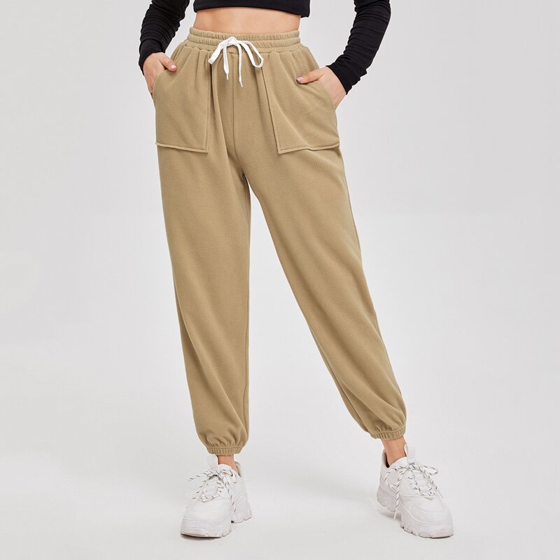 

Double Pocket Drawstring Joggers, Khaki