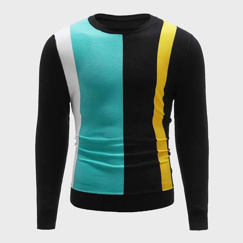 

Guys Colorblock Sweater, Multicolor