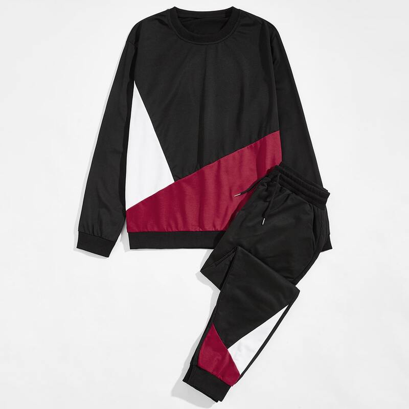 

Guys Cut And Sew Sweatshirt & Sweatpants, Black