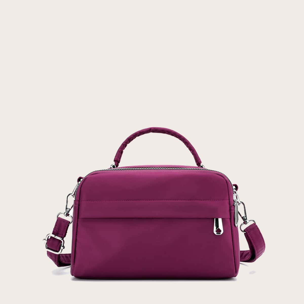 

Pocket Front Satchel Bag, Purple