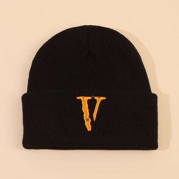 

Embroidery Detail Beanie, Black