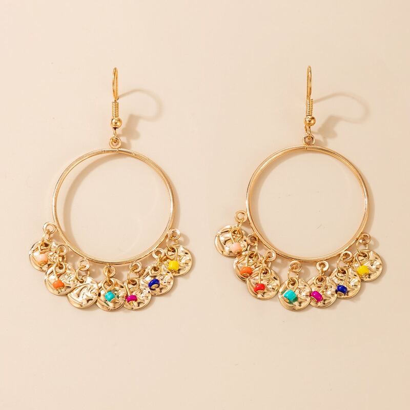 

Coin Tassel Drop Earrings, Gold
