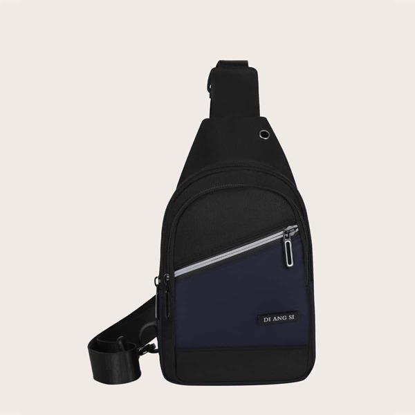 

Men Zip Front Fanny Pack, Black
