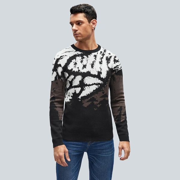 

Men Tie Dye Crew Neck Sweater, Multicolor