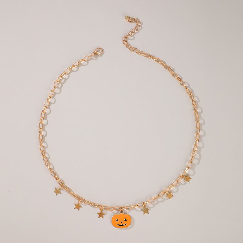 

Halloween Pumpkin Pendant Necklace, Gold