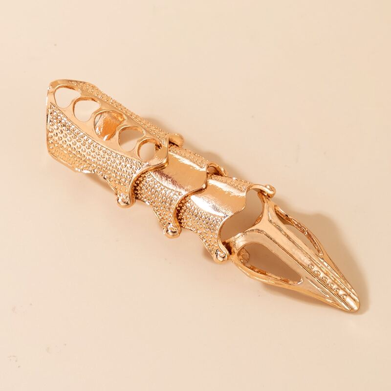 

1pc Skull Full Finger Ring, Gold