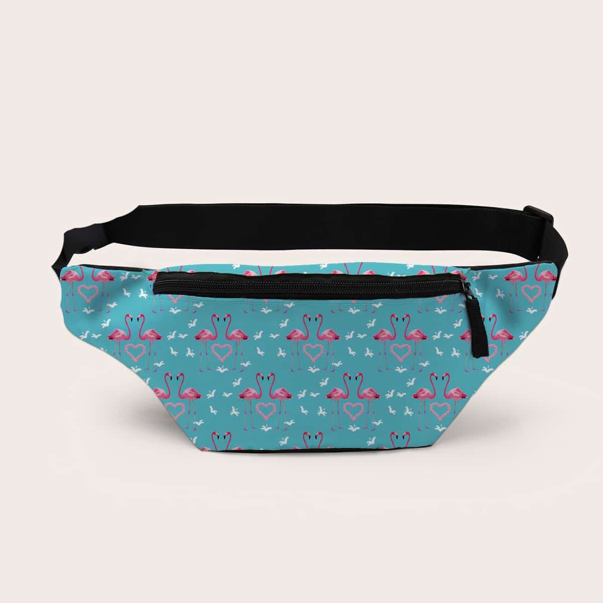 

Flamingo Graphic Fanny Pack, Green