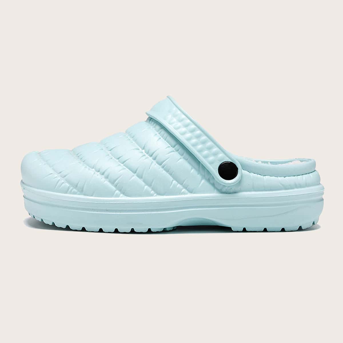 

Textured Minimalist Wide Fit Fluffy Slippers, Cadet blue