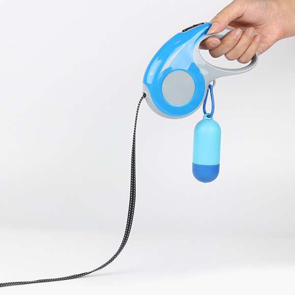 

1pc Retractable Dog Leash & 1pc Garbage Case, Blue