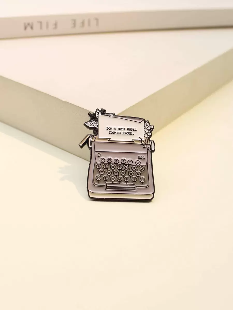打字機設計胸針 - 彩色 - 查看 1