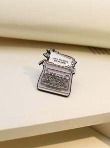 打字機設計胸針 - 彩色 - 查看 3