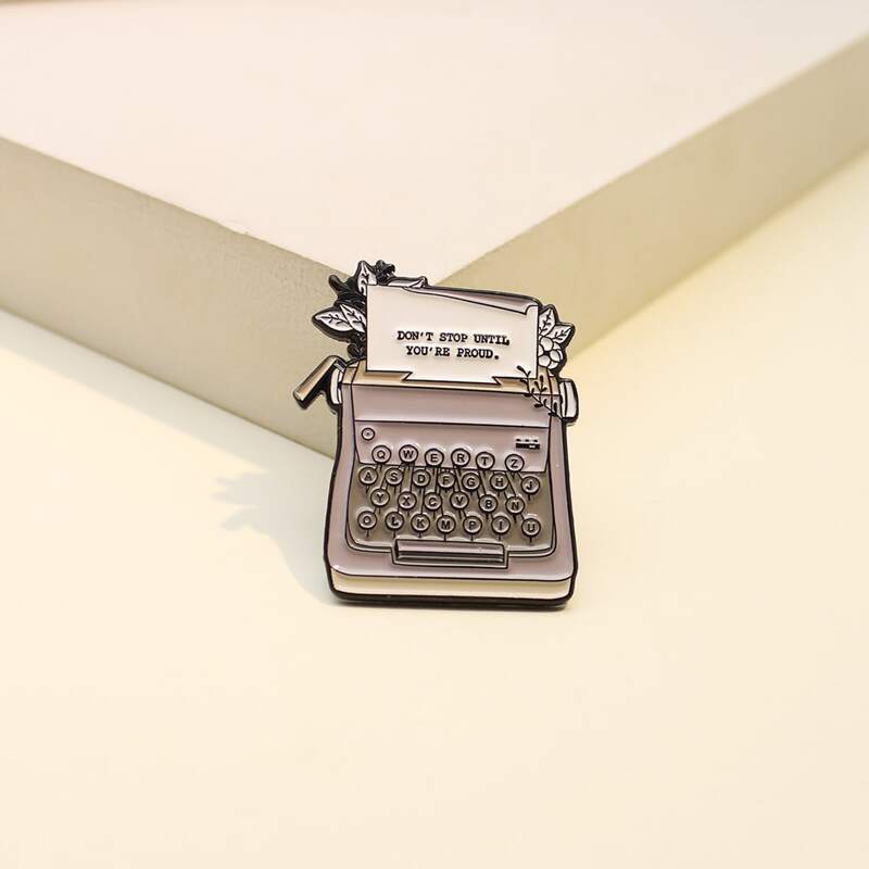 

Typewriter Design Brooch, Multicolor