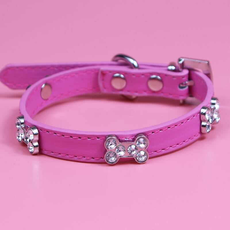 

Rhinestone Decor Dog Collar, Pink