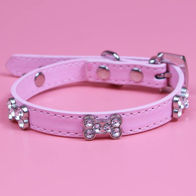 

Rhinestone Decor Dog Collar, Pink