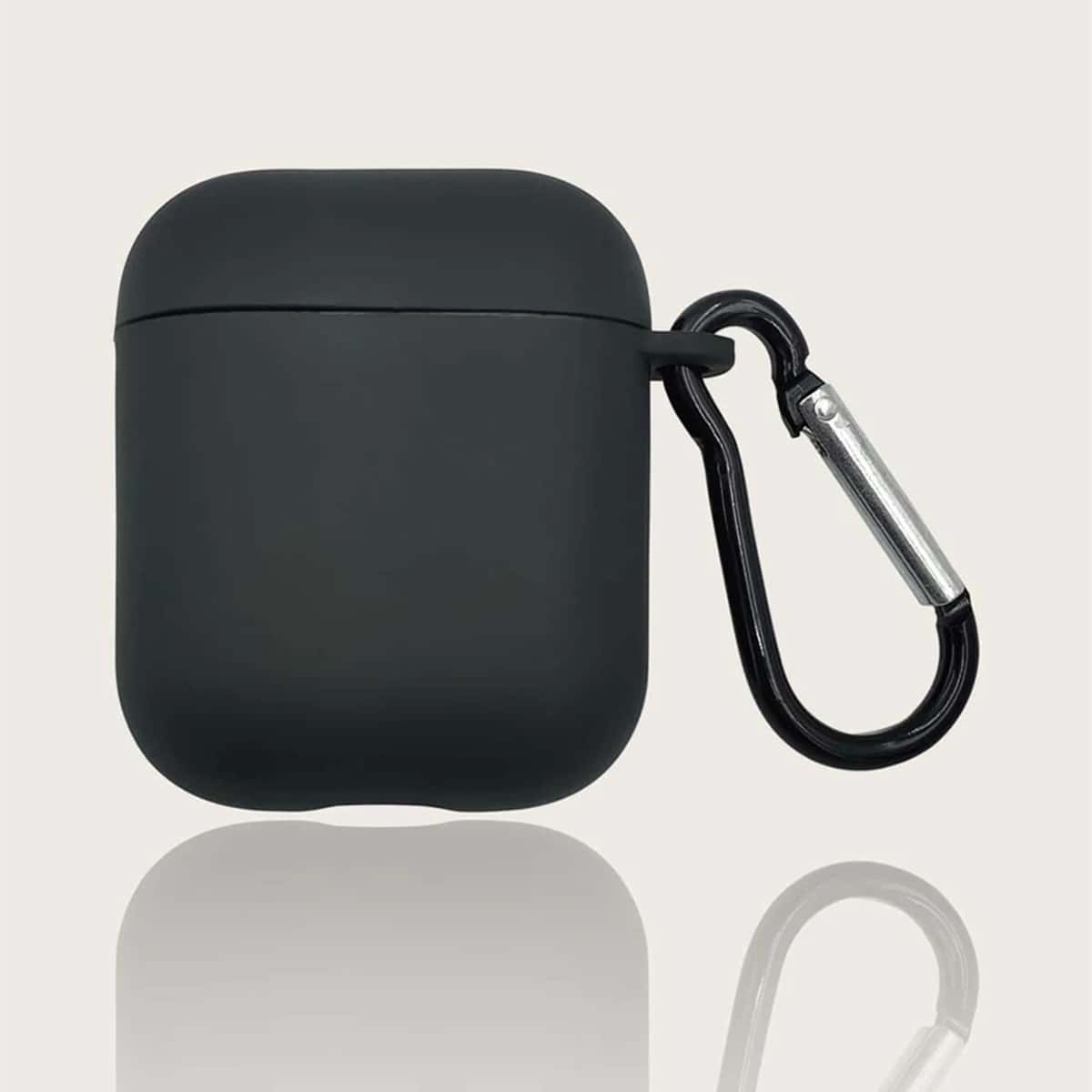 

1pc Solid AirPods Case, Black