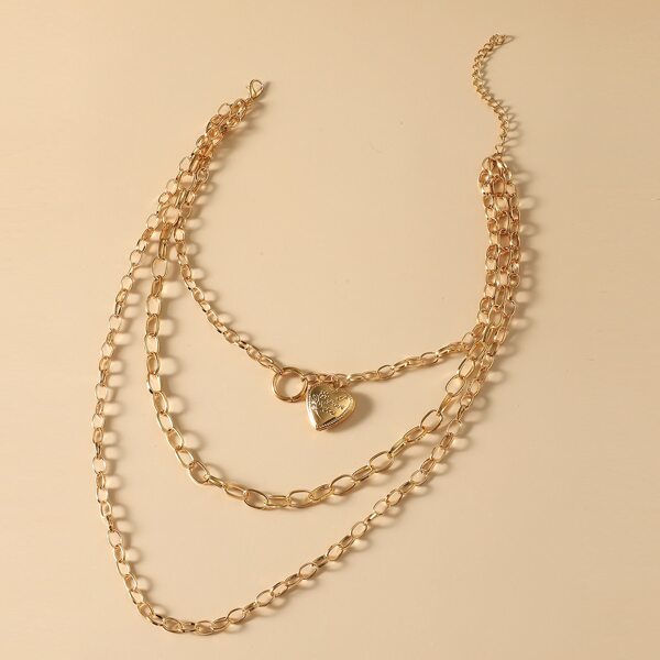 

Heart Decor Chain Necklace, Gold