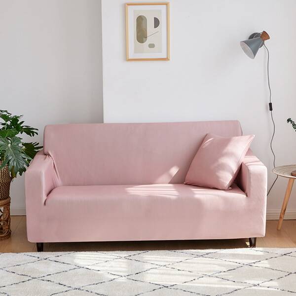 

Solid Stretchy Sofa Cover & 1pc Cushion Cover, Dusty pink