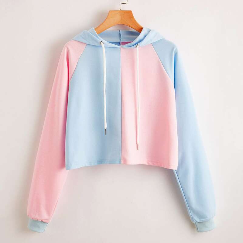 

Raglan Sleeve Colorblock Hoodie, Multicolor