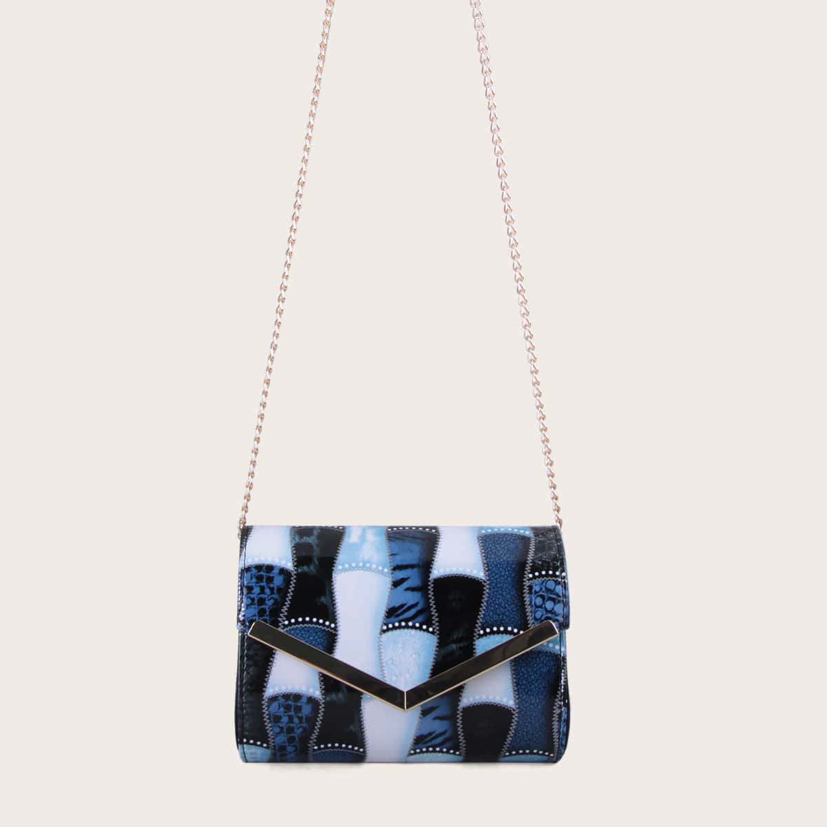 

Metal Edge Colorblock Crossbody Bag, Multicolor