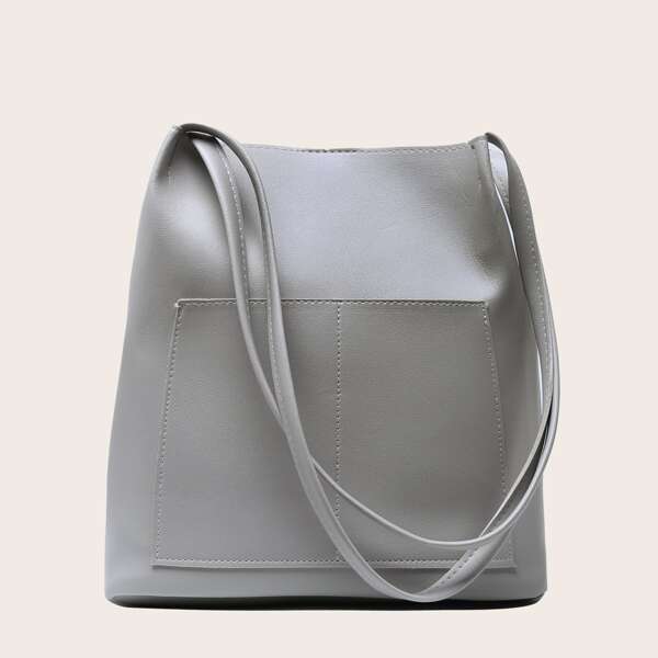 

Minimalist Bucket Bag, Grey