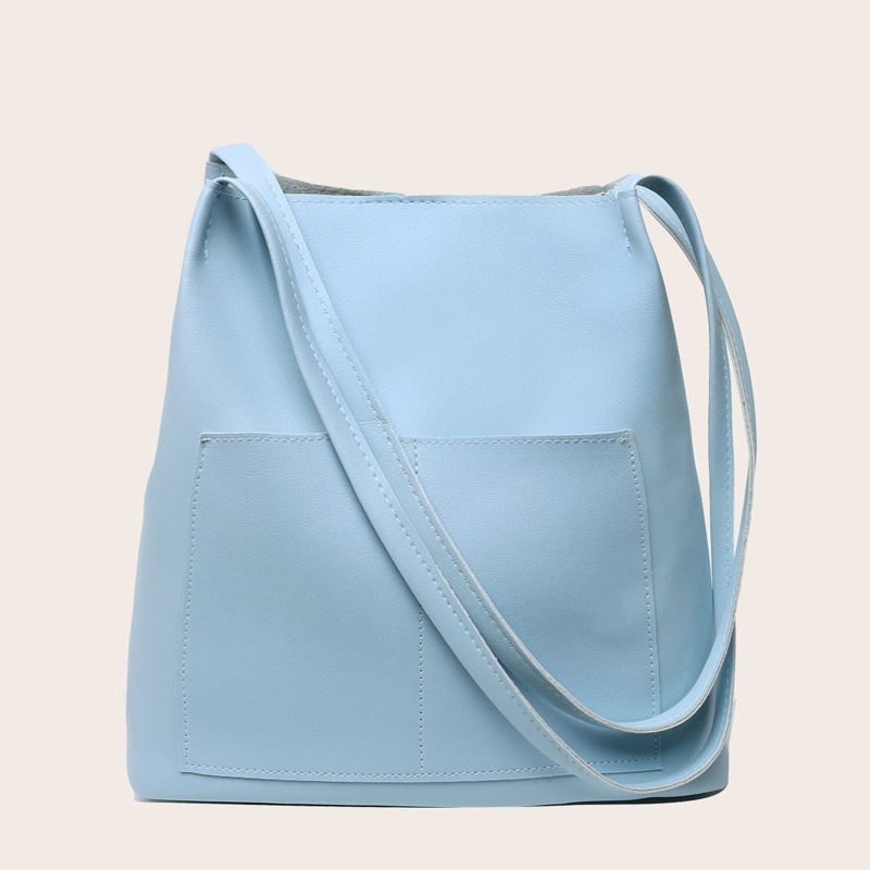 

Minimalist Bucket Bag, Blue