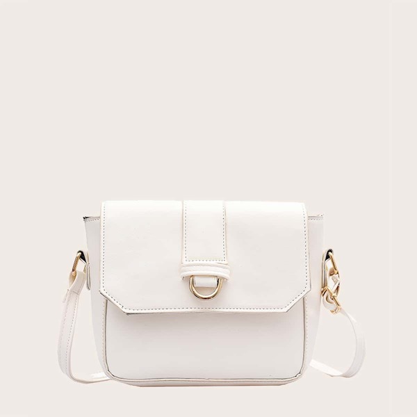 

Minimalist Flap Crossbody Bag, White