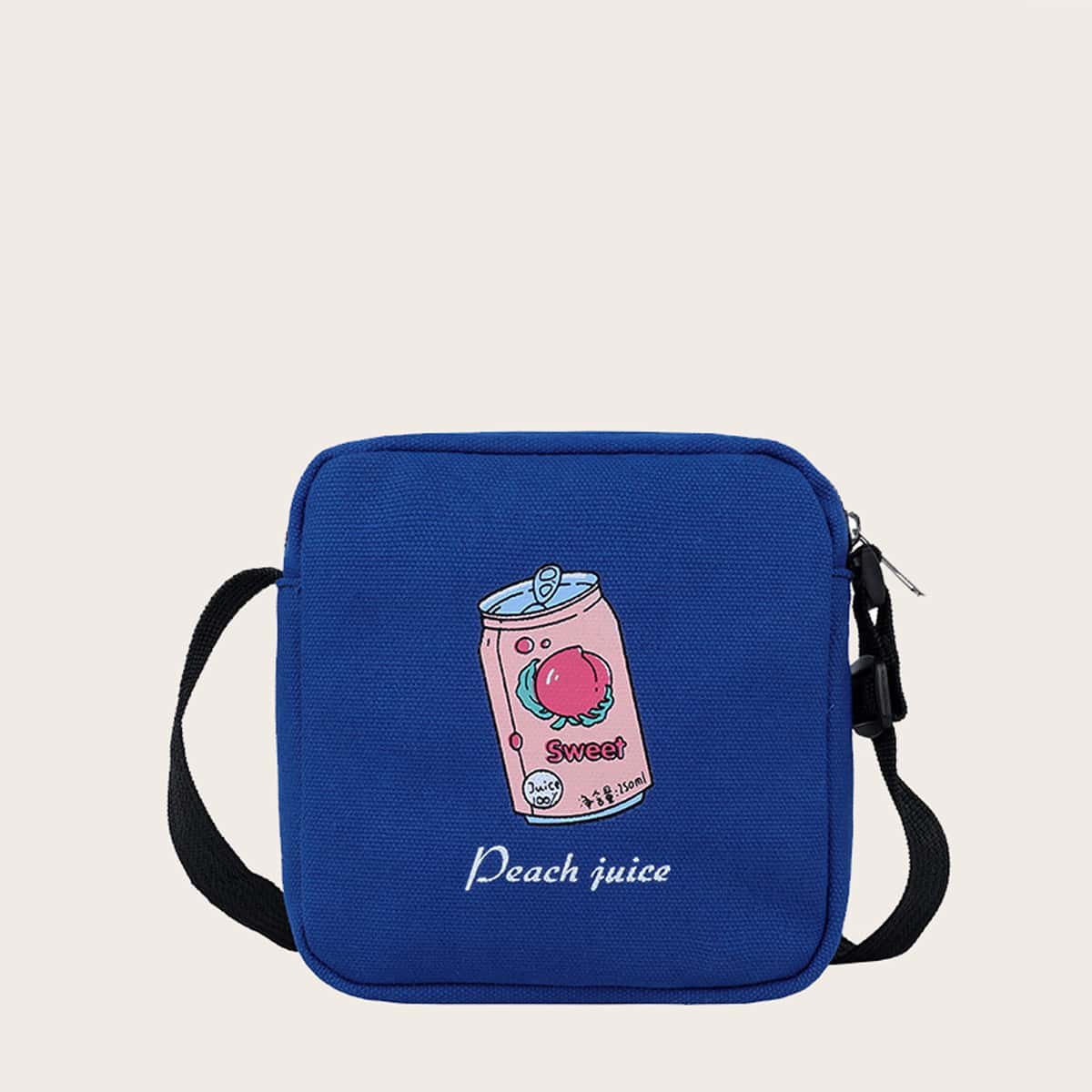 

Peach Juice Canvas Crossbody Bag, Blue