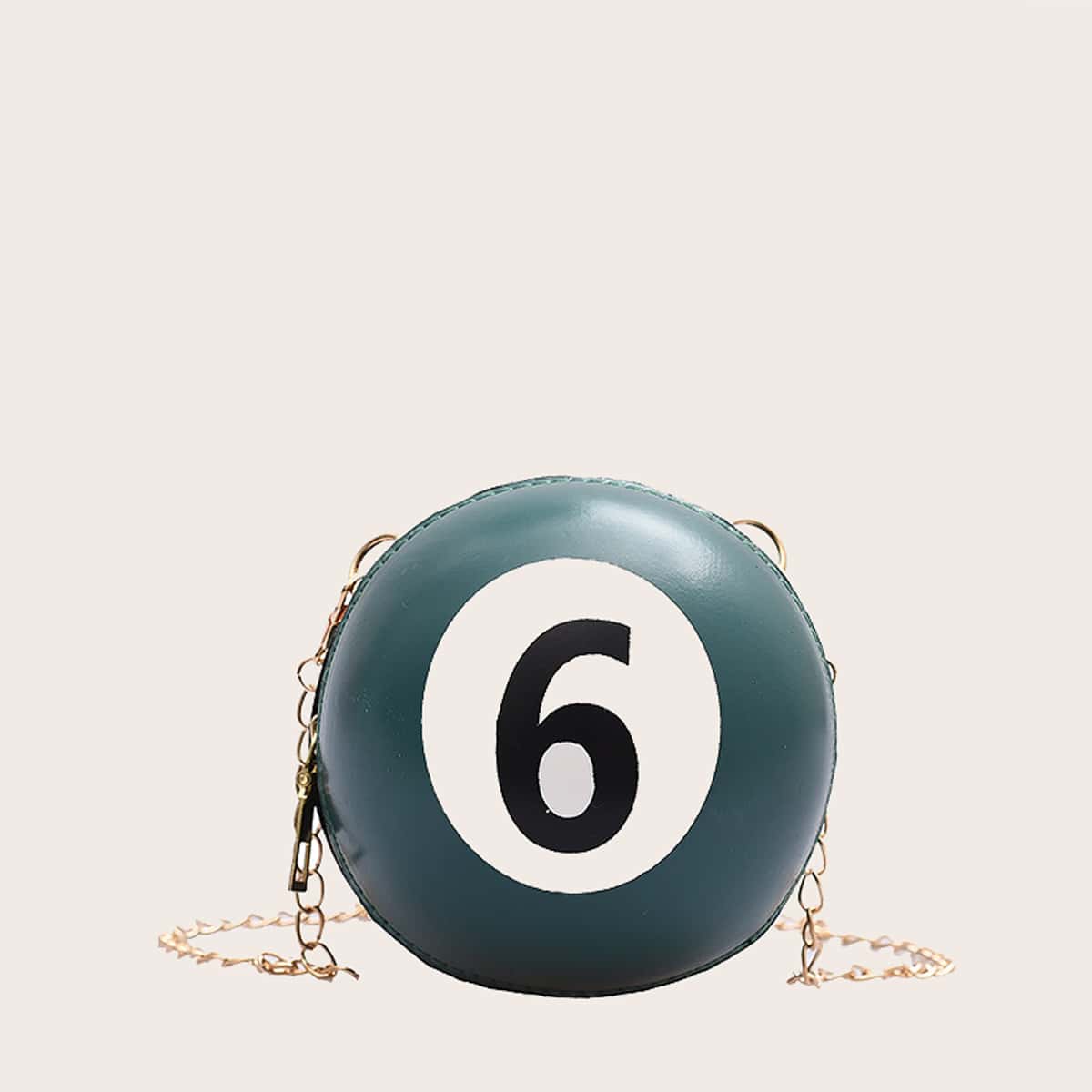 

Mini Billiard Chain Crossbody Bag, Green