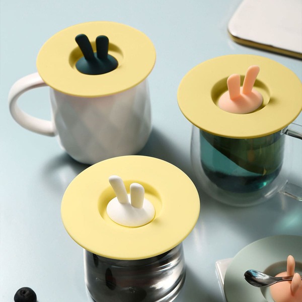 

1pc Rabbit Ear Detail Random Cup Lid, Multicolor
