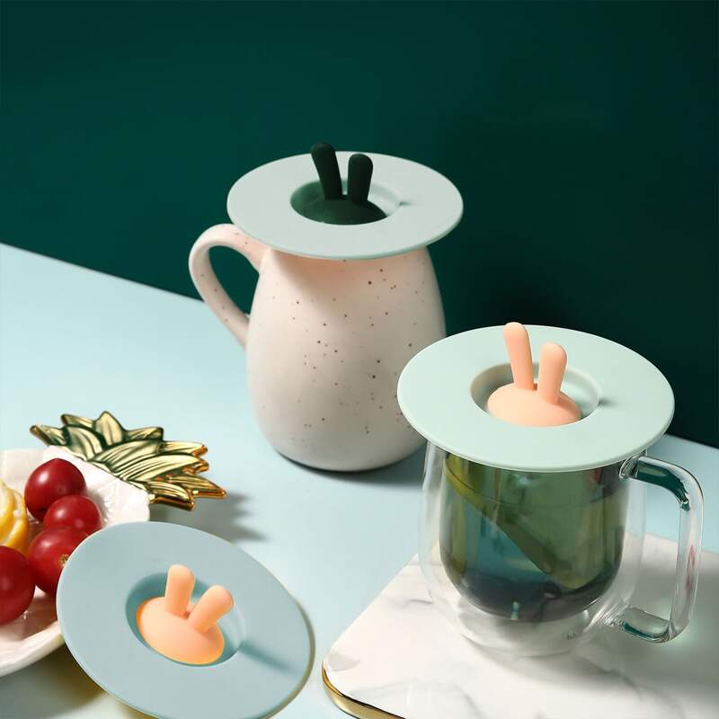 

1pc Rabbit Ear Detail Random Cup Lid, Multicolor