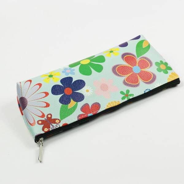 

1pc Flower Print Pencil Case, Multicolor