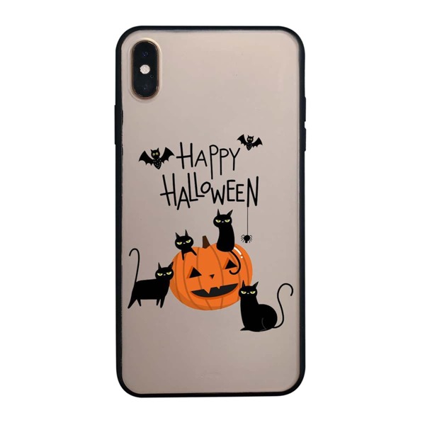 

Хэллоуин чехол для iPhone с узором тыквы и кошки, Прозрачный