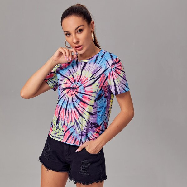 

Spiral Tie Dye Short Sleeve Tee, Multicolor