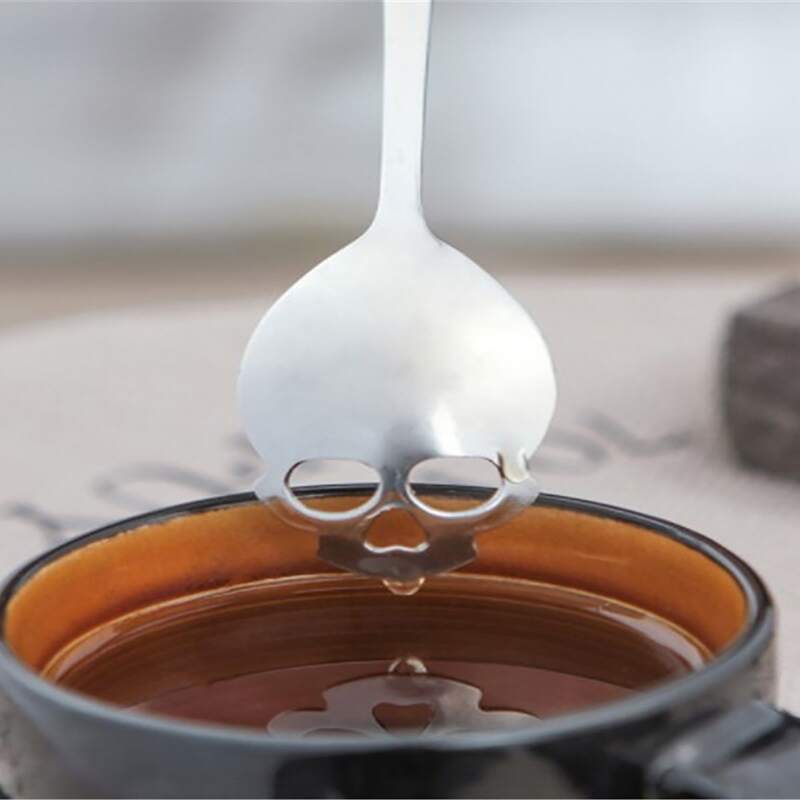 

1pc Skull Shaped Spoon, Silver