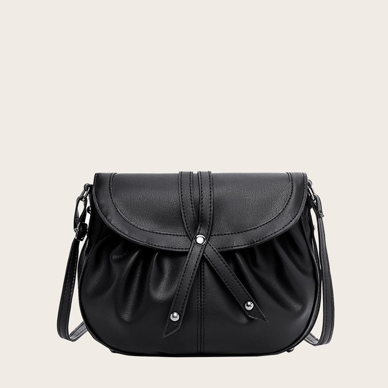 

Ruched Crossbody Bag, Black