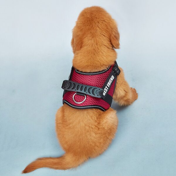 

1pc Dog Letter Graphic Harness, Red