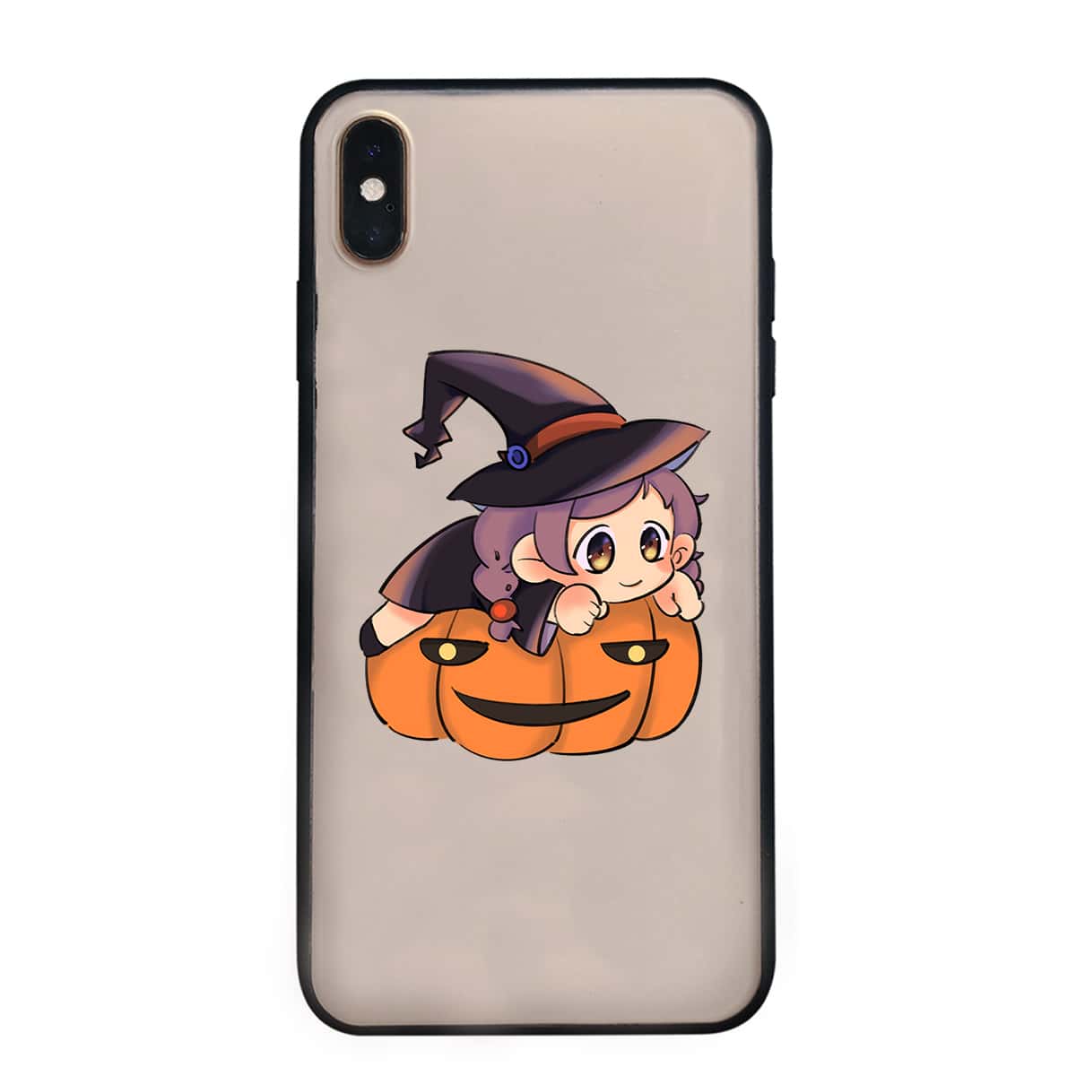 

Halloween Pumpkin Pattern Clear iPhone Case, Light grey