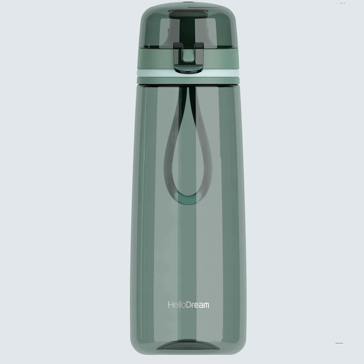 

1pc Tritan Water Bottle With Silicone Handle, Dark green