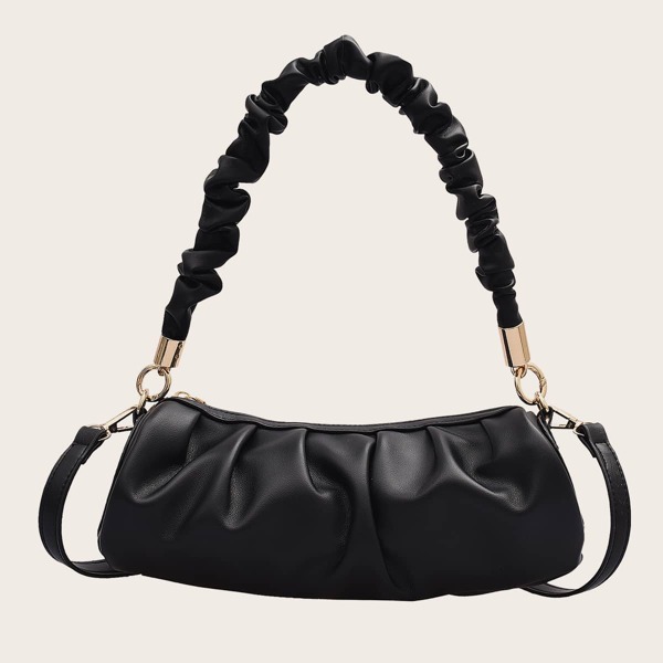 

Minimalist Ruched Bag, Black