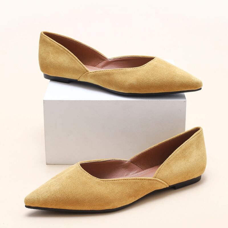 

Minimalist Point Toe Flats, Yellow