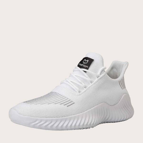 

Men Lace-up Front Wide Fit Sneakers, White