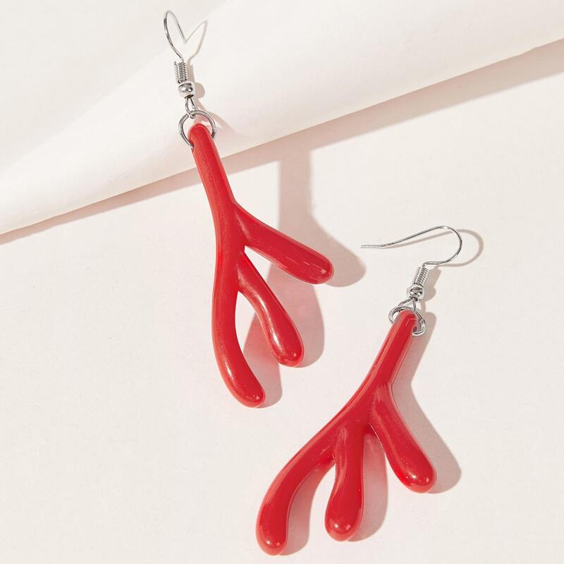 

Antlers Drop Earrings, Red