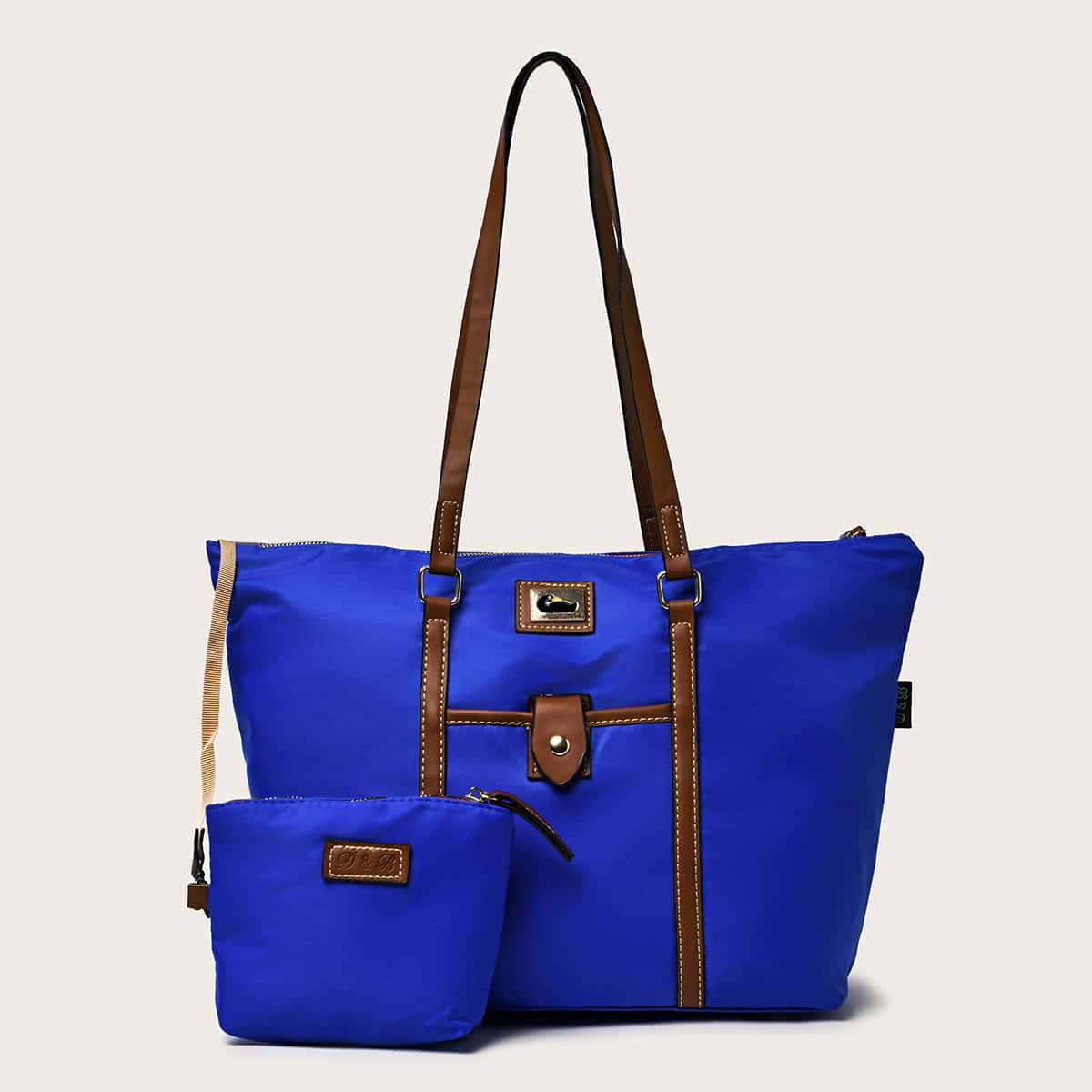 

Large Capacity Tote Bag With Inner Pouch, Blue