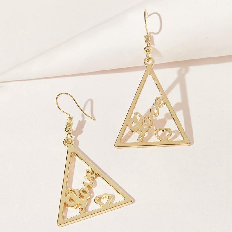

Triangle Drop Earrings, Gold