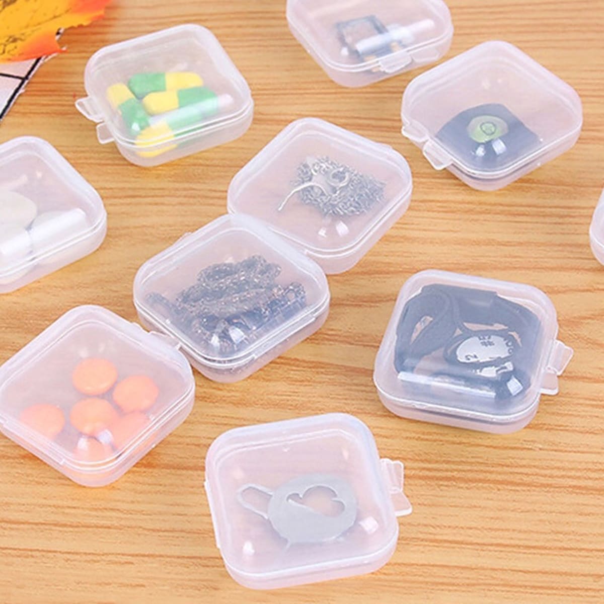 

2pcs Mini Plastic Storage Box, Clear