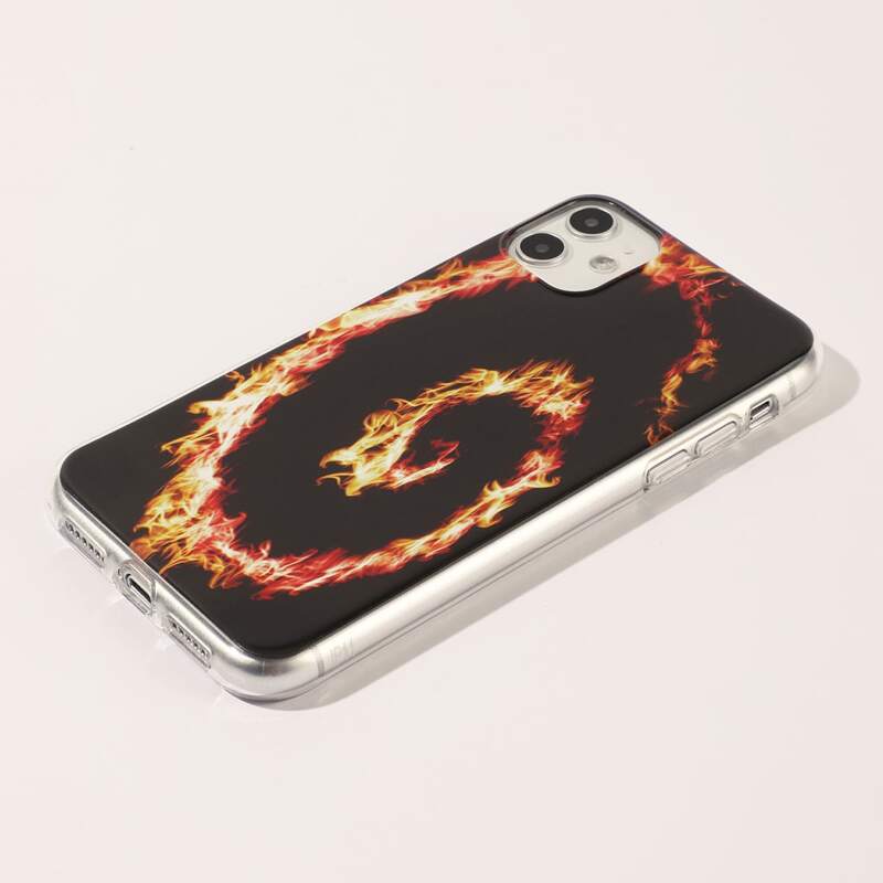

Fire Print iPhone Case, Black
