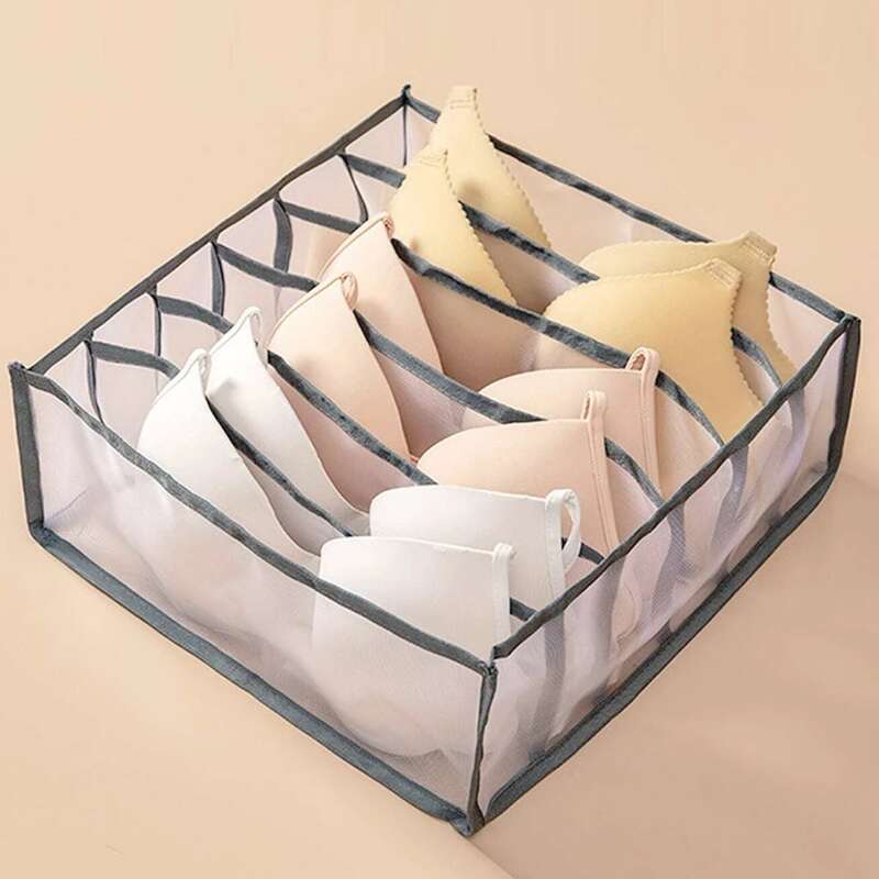 

Multi-grid Underwear Storage Bag, Grey