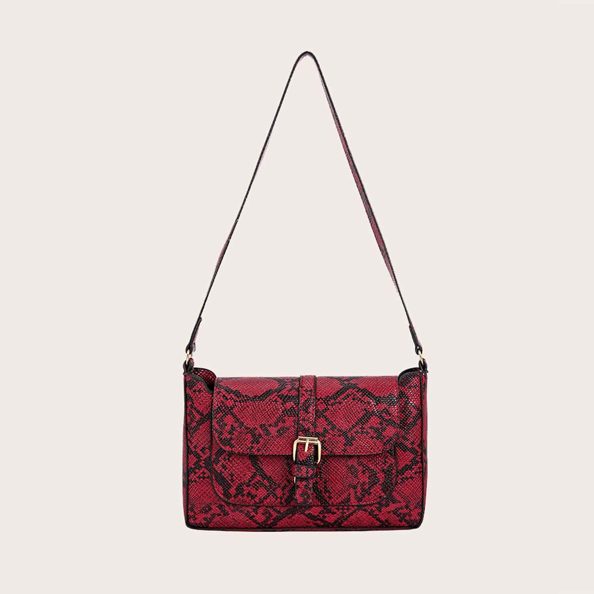 

Snakeskin Baguette Bag, Multicolor