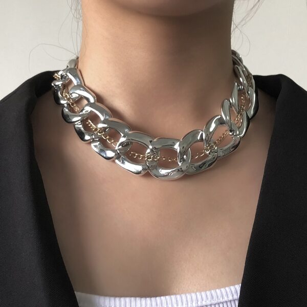 

Simple Chain Necklace, Silver